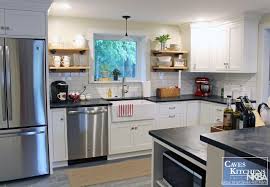 The countertops are white venatino by pental quartz. Farm Style White Kitchen With Soapstone Countertops Nkba
