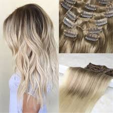 How would you update your color? Amazon Com Hairdancing 20 120gram 7pcs Clip In Ombre Hair Extensions Balayage Color Light Blonde Fading To Color 60 Platinum Blonde Balayage Dip Dyed Remy Hair Extensions Full Head Clip In Hair