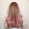 Combination of ash blonde hair and pink ombre highlights. 1