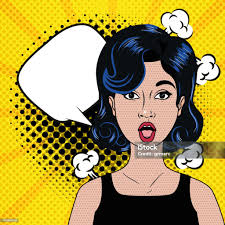 Desain Vektor Wanita Seni Retro Dan Pop Ilustrasi Stok