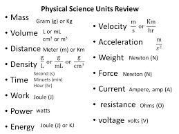 Physical Science Units Review Ppt Video Online Download