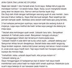 Awak sya nak jam jam ape awak jambatan ke boy: Nasihat Terakhir Bapa Kepada Anak Yang Sungguh Menyayat Hati Site Title