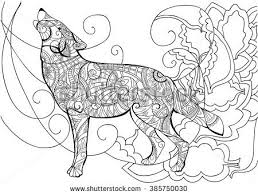 Http Thumb1 Shutterstock Com Display Pic With Logo 1370779 385750030 Stock Vector Wolf Animal Coloring Wit Dog Coloring Book Dog Coloring Page Coloring Books