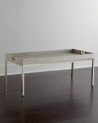 Choose from faux shagreen, which lets the natural pattern of the stingray come through in a dramatic fashion or an incredibly durable faux linen. Bernhardt Stockhart Metallic Shagreen Coffee Table