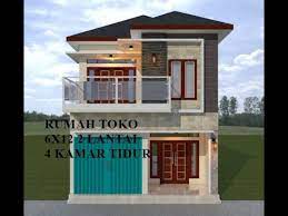 Rumah 2 lantai merupakan standar ukuran hunian yang populer saat ini. Desain Rumah Toko 6x12 4 Kamar Tidur 2 Lantai Minimalis Dengan Balkon Tempat Santai Desain 39 Youtube