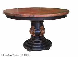 Suitable for residential and commercial premises. Copper Dining Round Table Hand Carved Wood Christina Single Pedestal Table Base