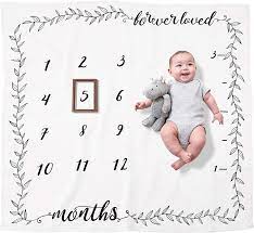 Amazon Com Organic Baby Monthly Milestone Blanket Boy Or Girl Milestone Blanket Neutral With Wood Frame Forever Loved Baby Month Blanket With Growth Chart 1 12 Months Milestones 47 X47 Baby