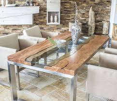 Der Tischonkel Designertisch Massivholztisch Mit Glas Und Edelstahl Design Tisch Massivholztisch Holztisch Mit Glas