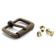 Antique Brass Roller Buckle With Chicago Screws Beltman