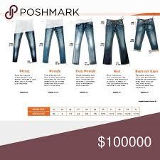 Rock Revival Chart Sizing Chart Jeans In 2019 Fashion