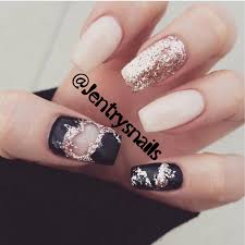 Black And Rose Gold Ombre Nails Pin On Nails