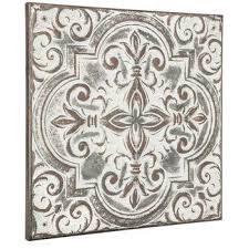 This set of four medallion embossed metal tile and white distressed wood frame will be a great addition to your space. Embossed Quatrefoil With Swirls Metal Wall Decor Hobby Lobby 1644053 Wall Decor Hobby Lobby Outdoor Wall Decor Metal Wall Decor
