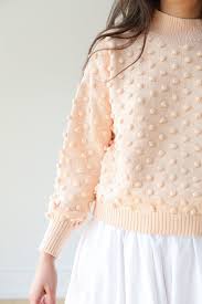 Rennes Misha Puff Popcorn Sweater In Faded Peach Misha And Puff Sweaters Clothes For Women