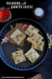 Instant Kalakand With Ricotta Cheese Madhu S Everyday Indian Recipe In 2020 Kalakand Recipe Coconut Sweet Recipes Indian Dessert Recipes