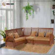 The clean lines of these sofas add to any living room and make a stylish talking point, as well as being the perfect place to curl up for an. Jay L Shaped Wooden Sofa Set In Pure Kerala Forest Teak Wood