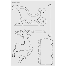 Design Schablone Nr 1 Schlitten Din A4 Schablonen Schlitten Rentierschlitten