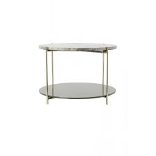 Gold medium round metal coffee table. Light Living 6758776 Coffee Table 67x45cm Besut Marble Green Glass Gold Ideas4lighting