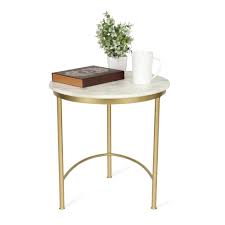 Round coffee tables are classic in any home making it look great. Penguin Home Coffee Side End Table Marble Effect Top Stainless Steel Frame Side Table Round Occasional Stand Tea Table For Living Room Home And Office Gold Frame Buy Online In Dominica