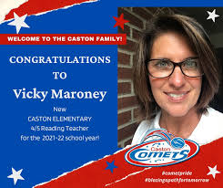 Welcome to the Caston Family, Vicky Maroney! Mrs. Maroney will join the  Caston Elementary as the new 4/5 Reading Teacher! #cometpride  #blazingapathfortomorrow