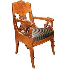 Handsome Russian Empire Neoclassical Mahogany Armchair Circa 1820 1stdibs Com Antique Chairs Chair Armchair