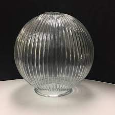 Clear Glass Globe Replacement Light Fixture Cover For Ceiling Sconce Or Swag Small Vertical Rib Lines In Gl Light Fixture Covers Globe Lamps Glass Lamp Shade