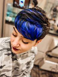 Blue Pixie | Pixie hair color, Short hair styles pixie, Brown hair with  highlights