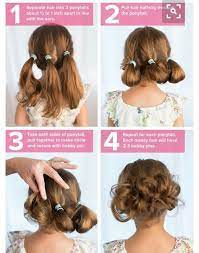 Tie her hair up in a top bun for an effortless look! 5 Easy Back To School Hairstyles For Girls Hair Styles Girl Hairstyles Easy Hairstyles For Kids