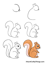 Then draw a back leg. Squirrel Drawing How To Draw A Squirrel Step By Step
