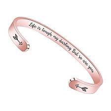 ( 4.2) out of 5 stars. Buy Gold Bracelets For Women Gifts Personalized Christmas Gifts Uplifting Cuff Bangle Inspirational Mantra Engraved Rose Gold Jewelry Online In Turkey B08952jnq3