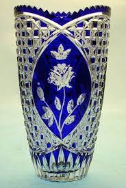 A superb vase,measuring 12 inches in height,in excellent condition. Lead Crystal In Cobalt Blue Crystal Vase Blue Glassware Blue Glass