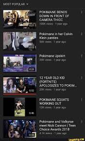 MOST POPULAR v POKIMANE BENDS DOWN IN FRONT OF CAMERA THICC 100K views 1  year ago