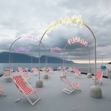 The montreux jazz festival brand has become an international landmark by offering the audio and video tapes of the concerts recorded in montreux to the artists. Montreux Jazz Festival All That Jazz Needed Was A Little Neon Branding By Base Design Branding Signage Wayfinding Festival Design Jazz Festival Festival