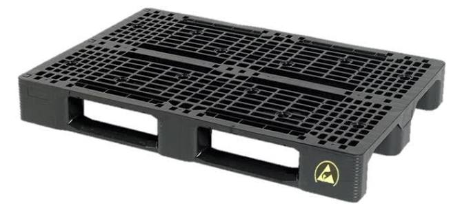 ESD Plastic EURO pallet 1200x800x155 , heavy duty | - Genteso BV