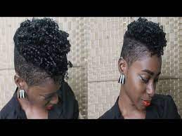 Straw Set On Relaxed Hair Shaved Back Sides Hairstyle Natural Hair Styles Very Short Hair Short Hair Shaved Sides