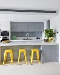 Create a sense of calm by using gray as a background color on walls or cabinets. 20 Grey Yellow Kitchen Ideas Yellow Kitchen Grey Yellow Kitchen Kitchen Decor