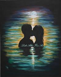 Pintura De Par Imprimir Parejas Romantico Mar Pintura Amor Pareja Agua Besos Amor Nada Romantico Lesl Romantic Paintings Couple Painting Painting Love Couple