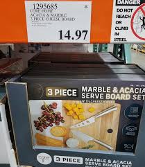 Core Home Acacia Marble 3 Piece Cheese Board 14 97 Costco Clearance In 2020 Cheese Board Bargain Hunter Acacia
