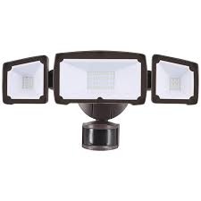 Eco Star Bronze Triple Flat Face Head Led Security Light 40v97 Lamps Plus