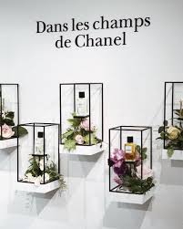 Chanel Covent Garden London Uk Dans Les Champs De Chanel The Fragrance Journey From Flower To Perfume Fragrance Display Perfume Display Fragrance Store
