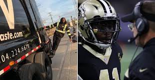 Latest on new orleans saints running back alvin kamara including news, stats, videos, highlights and more on espn. Alvin Kamara Of New Orleans Saints Works Garbage Man Job