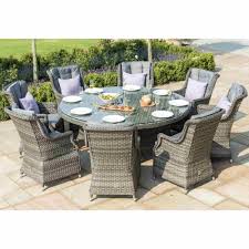 Metal dining room table and chairs victorian bulldogge. Maze Rattan Victoria 8 Seat Round Dining Set Garden Street