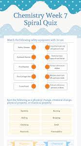 Chemistry Week 7 Spiral Quiz Worksheet Chemistry Worksheets Learning Worksheets Chemistry