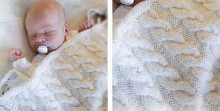 Chunky knit baby blanket pattern. Dream Of Cables Knitted Baby Blanket Free Knitting Pattern