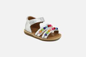 Shoo Pom Tity Pompon Silver Multi Sandals On La