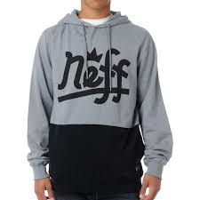 neff brooks grey black pullover hoodie fashion