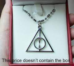 Harry Potter Luna Lovegood The Deathly Hallows Pendant Necklace Simple Packaging Without Box Pendant Necklace Simple Deathly Hallows Necklace Simple Necklace