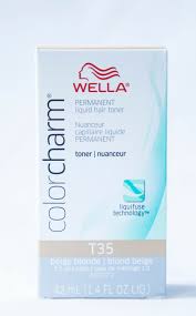 Color charm natural blonde toner. Wella Color Charm Permanent Liquid Toner T35 Beige Blonde 42ml
