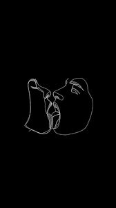 Aesthetic Pinterest Line Art Black And White Wallpaper 