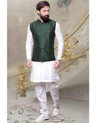 Bottle Green Silk Waistcoat Nehru Jackets Jackets Boys Kurta Design
