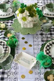Hats Off To Leprechauns St Patrick S Day Table With Belleek Teapot Flower Arrangement Flower Arrangements St Patrick S Day St Patrick